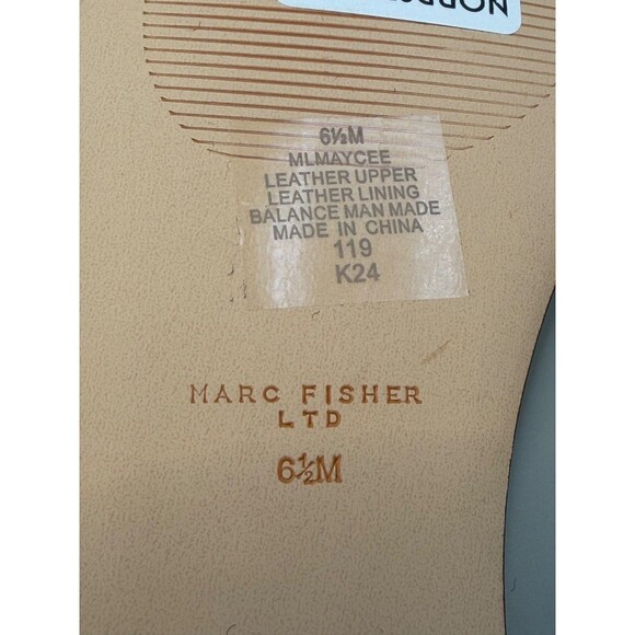 Marc Fisher LTD Maycee Womens Thong Gold Leather Size 6.5 Open Toe Casual - Picture 7 of 7